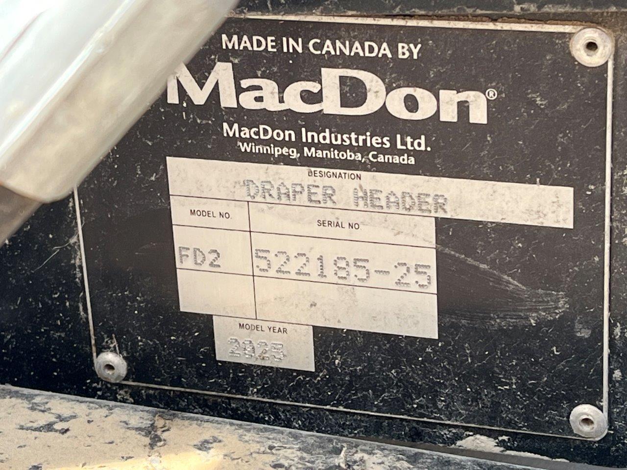 2025 MacDon FD245 CNH-21 Header Draper Flex