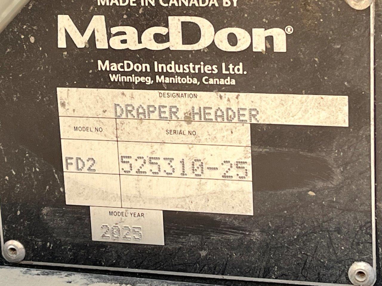 2025 MacDon FD245 CNH-21 Header Draper Flex