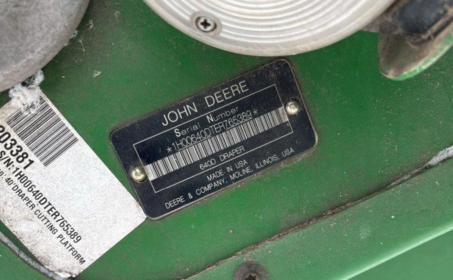 2014 John Deere 640D Header Draper