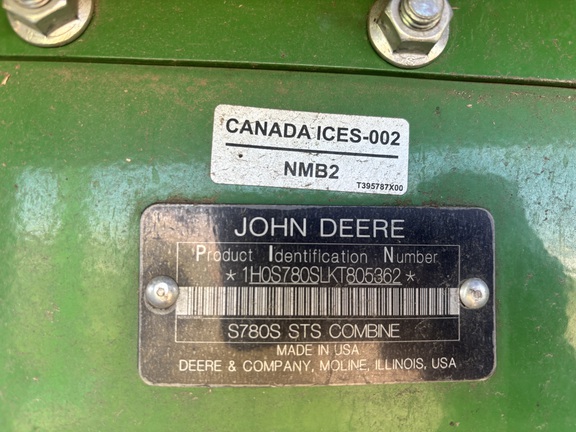 2019 John Deere S780 Combine
