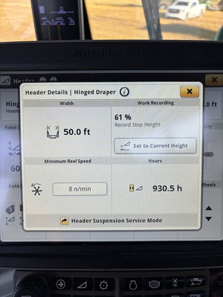2022 John Deere HD50R Header Combine