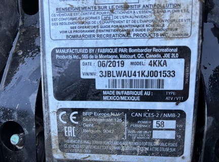 2019 Can-Am Outlander XMR 850 ATV