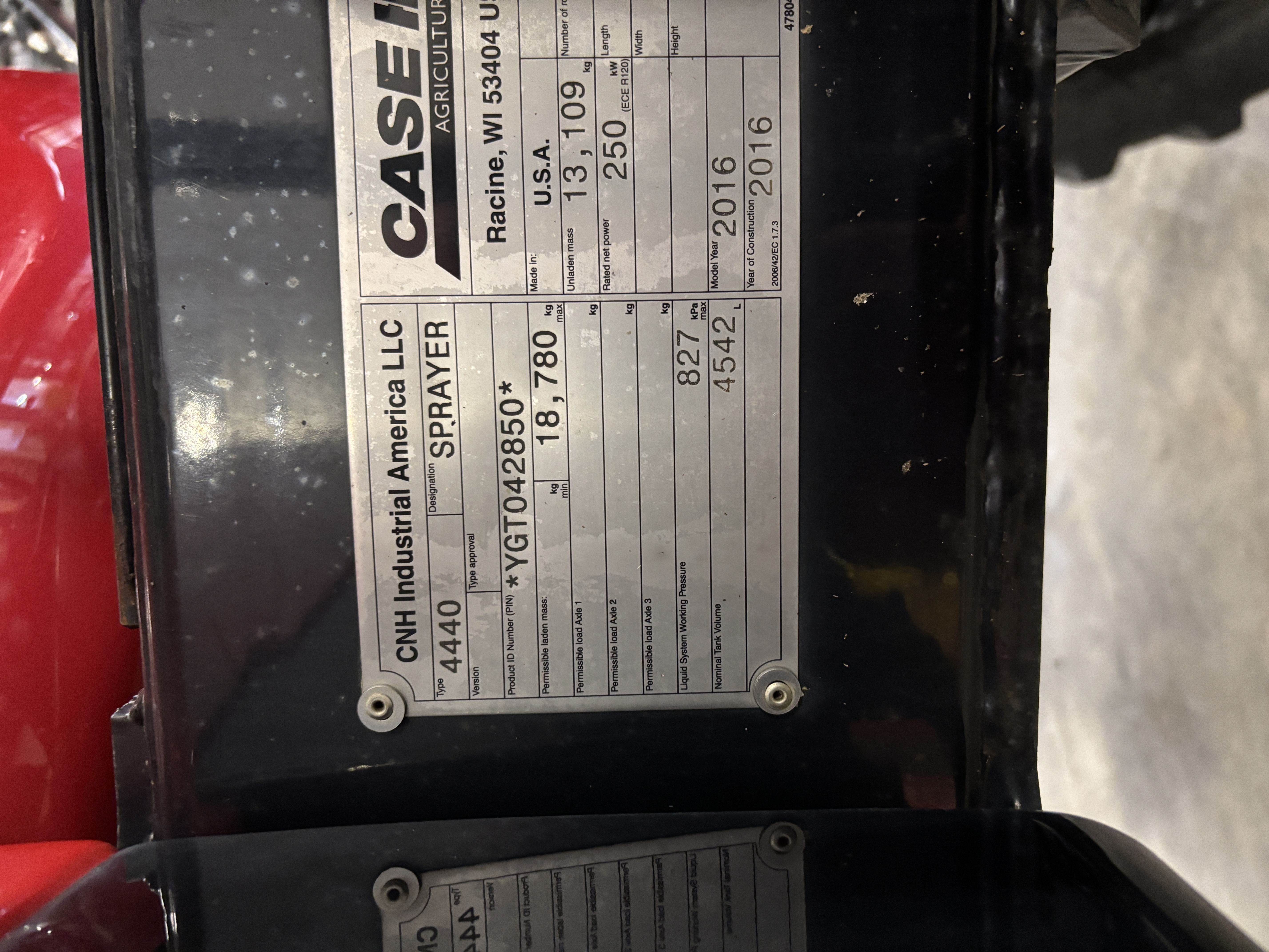 2016 Case IH Patriot 4440 Sprayer/High Clearance