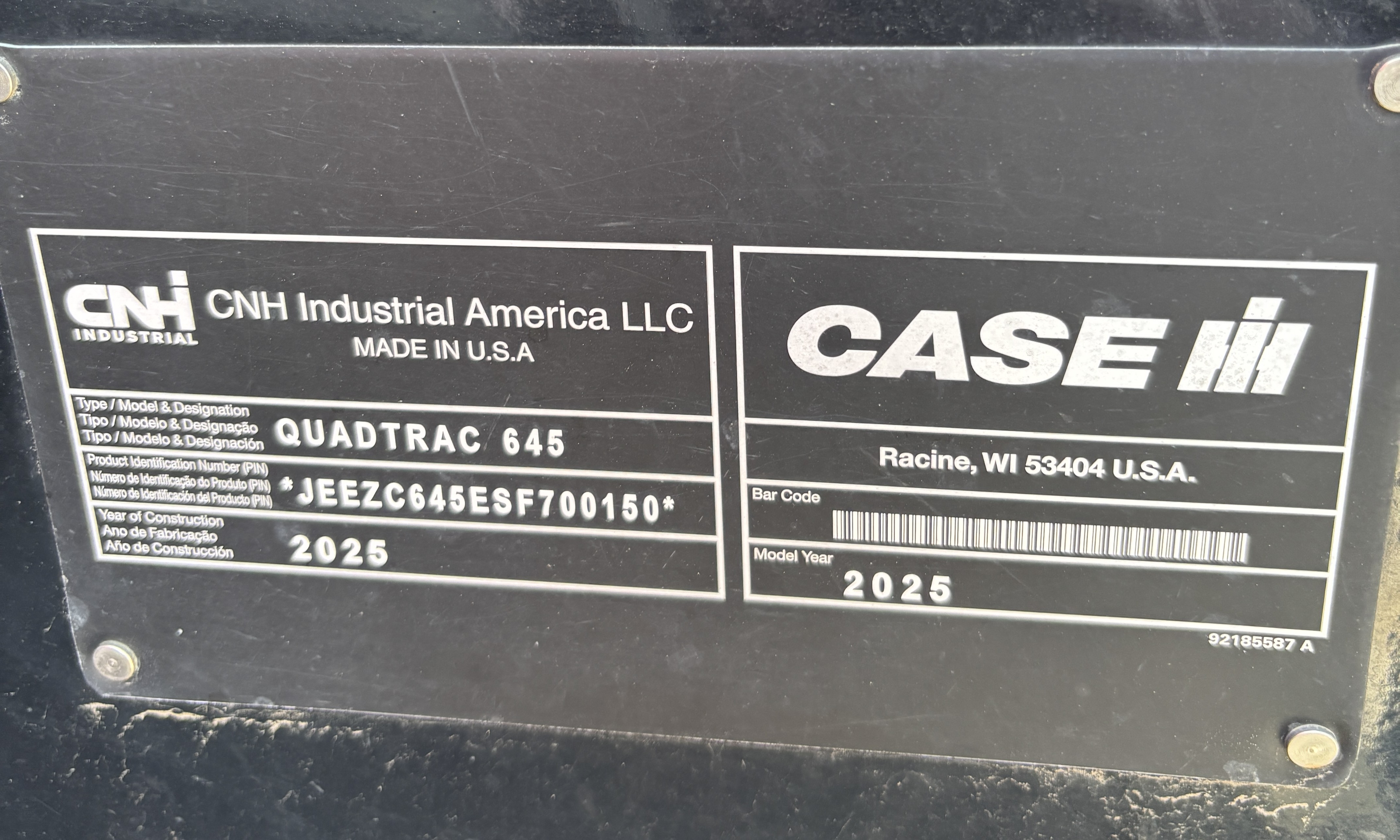 2025 Case IH Steiger 645QT Tractor 4WD