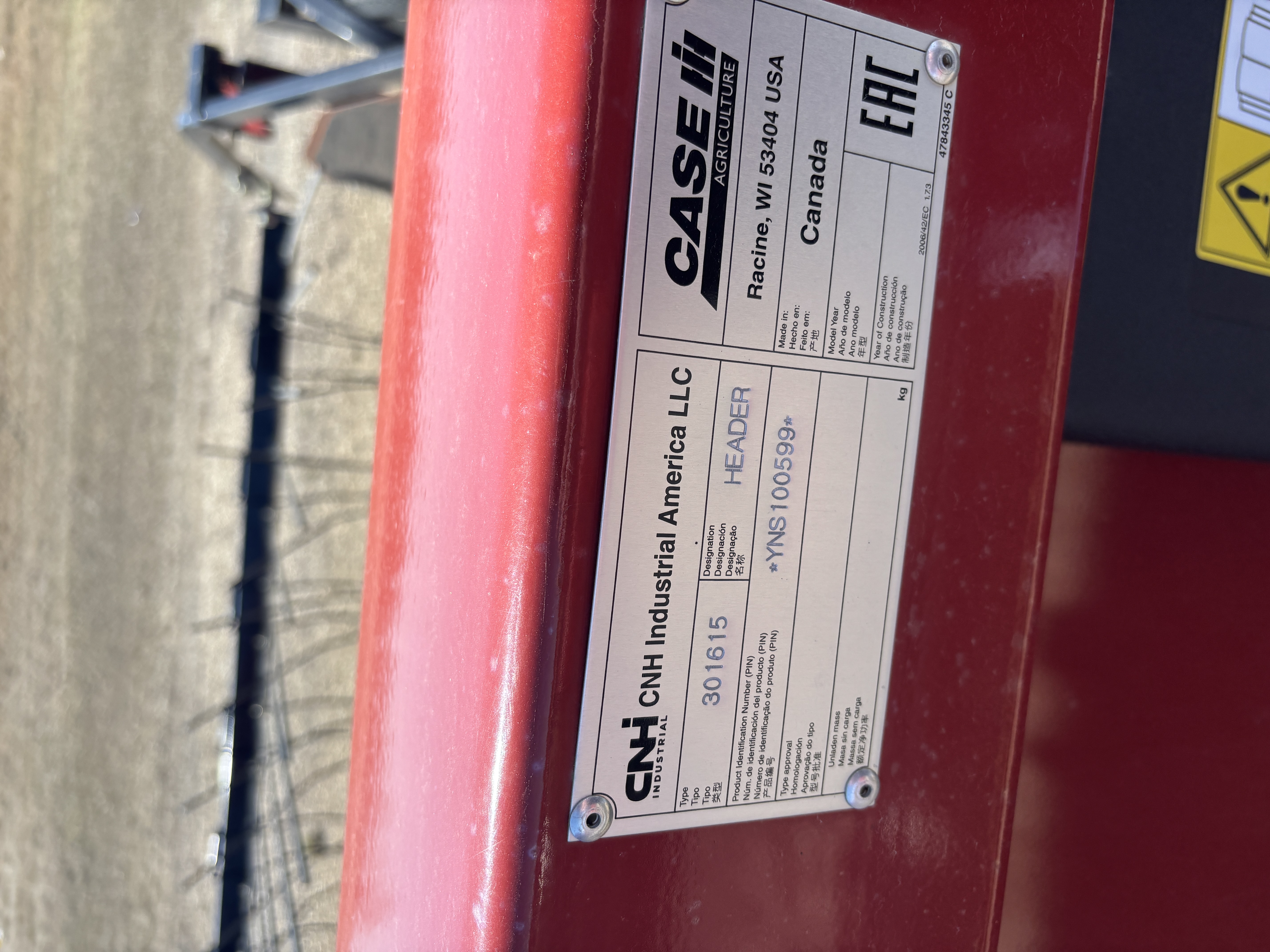2022 Case IH 3016 Header Pickup