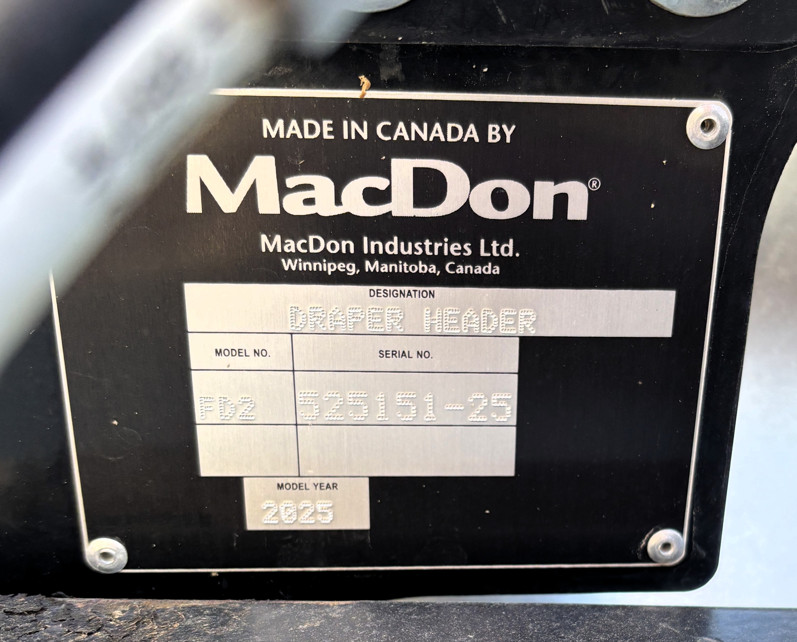 2025 MacDon FD250 Header Draper Flex