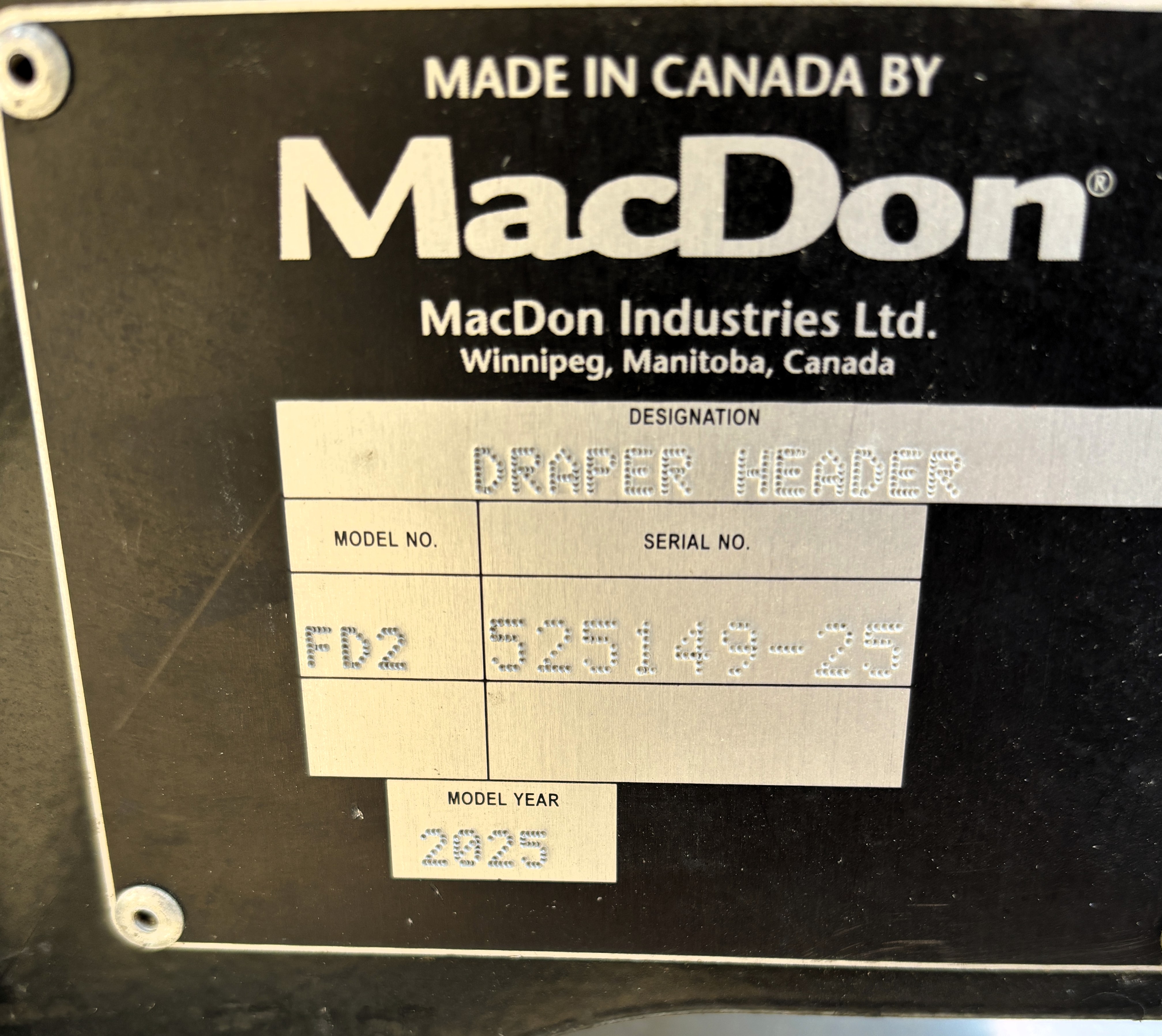 2025 MacDon FD250 Header Draper Flex