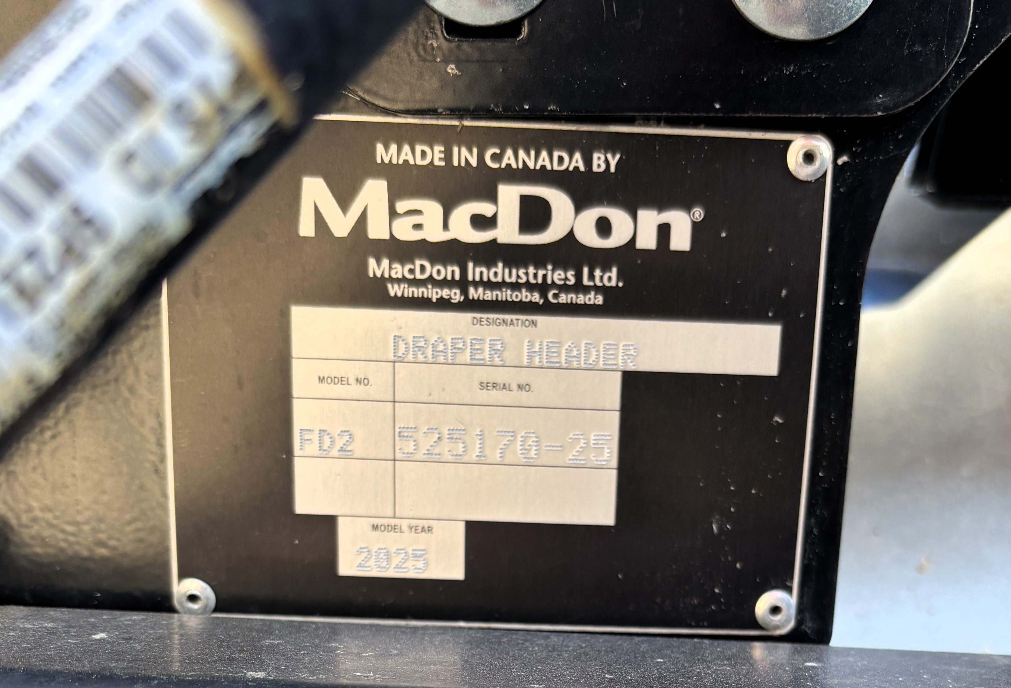 2025 MacDon FD250 Header Draper Flex