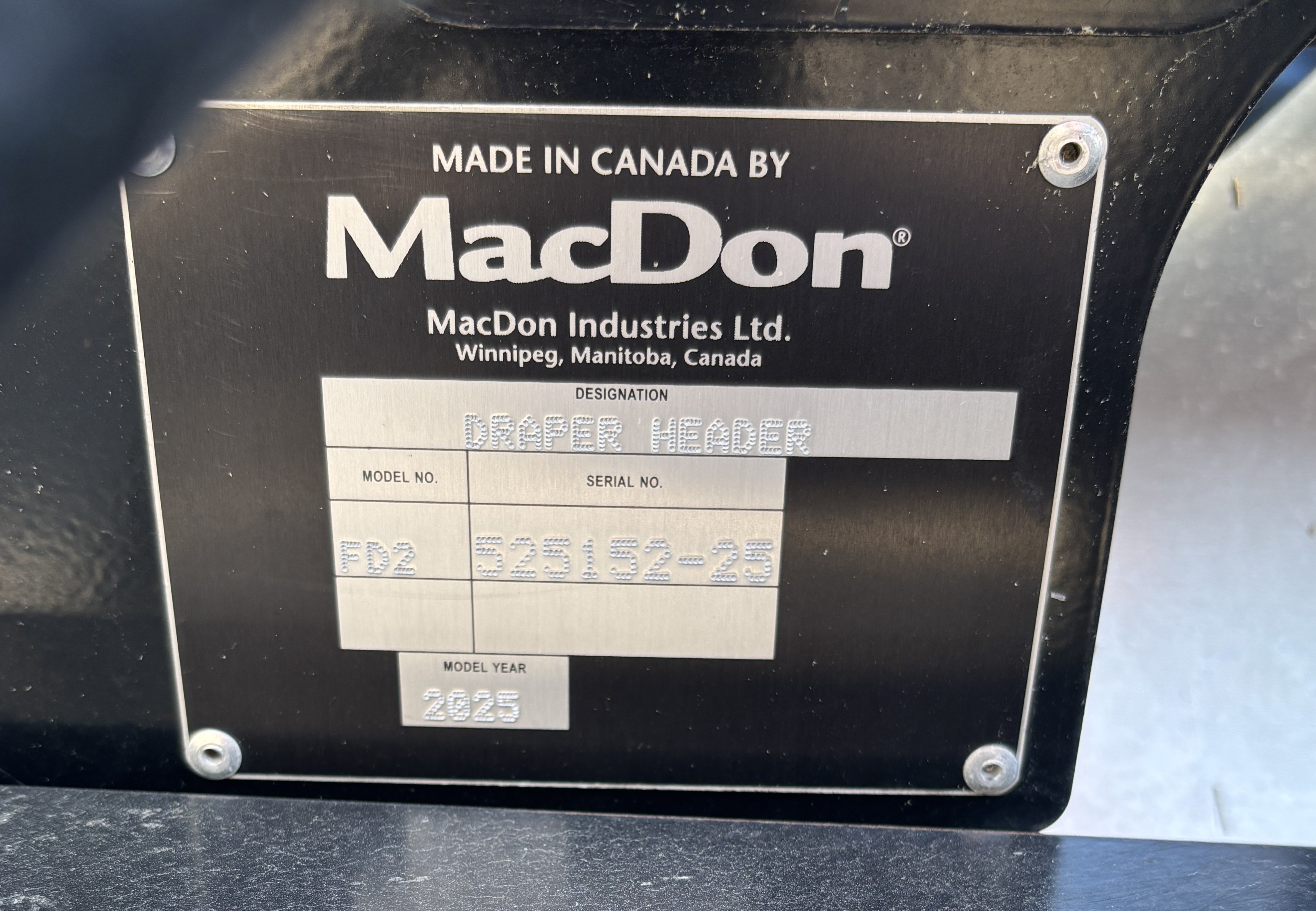 2025 MacDon FD250 Header Draper Flex