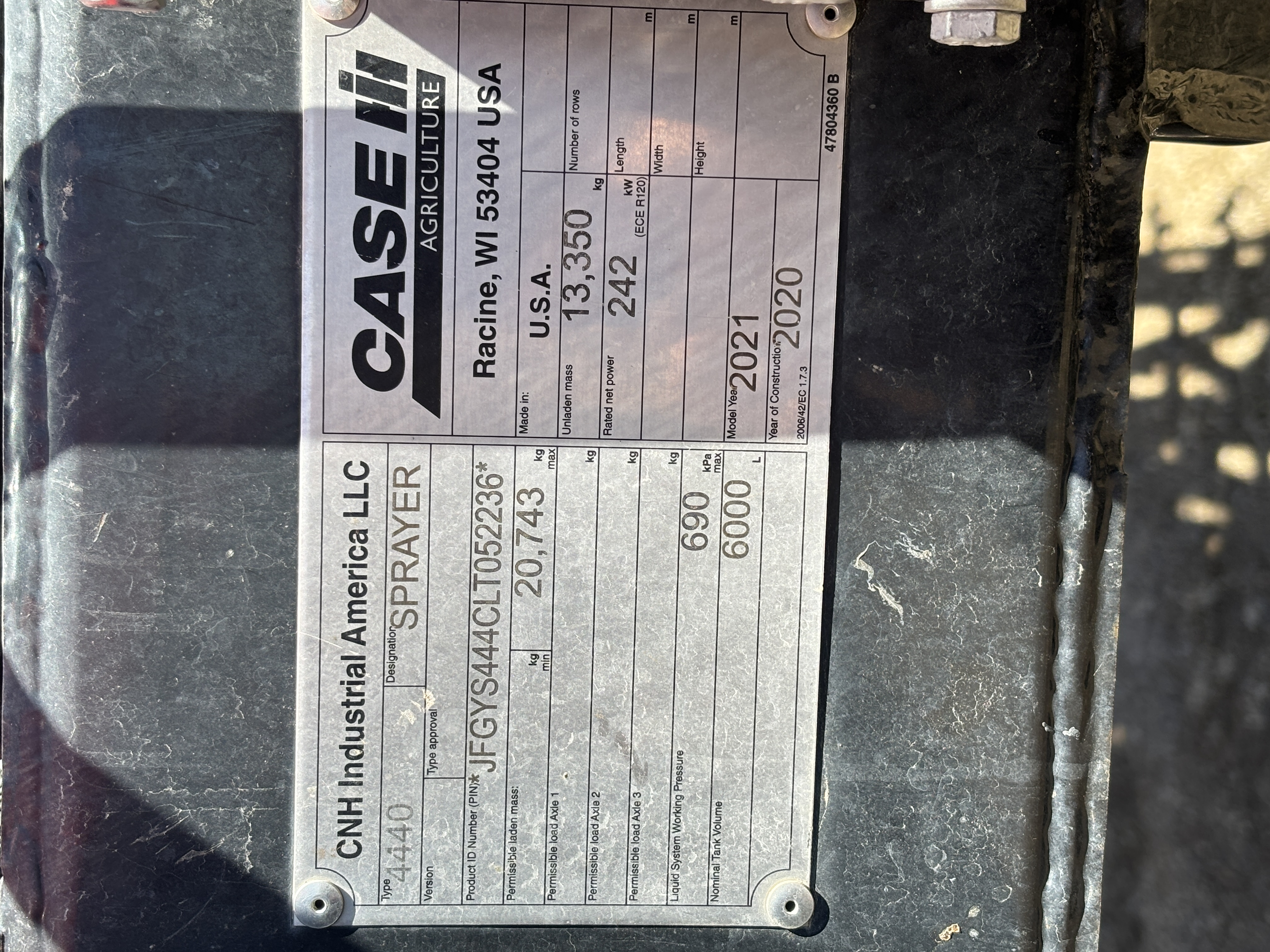 2021 Case IH Patriot 4440 Sprayer/High Clearance