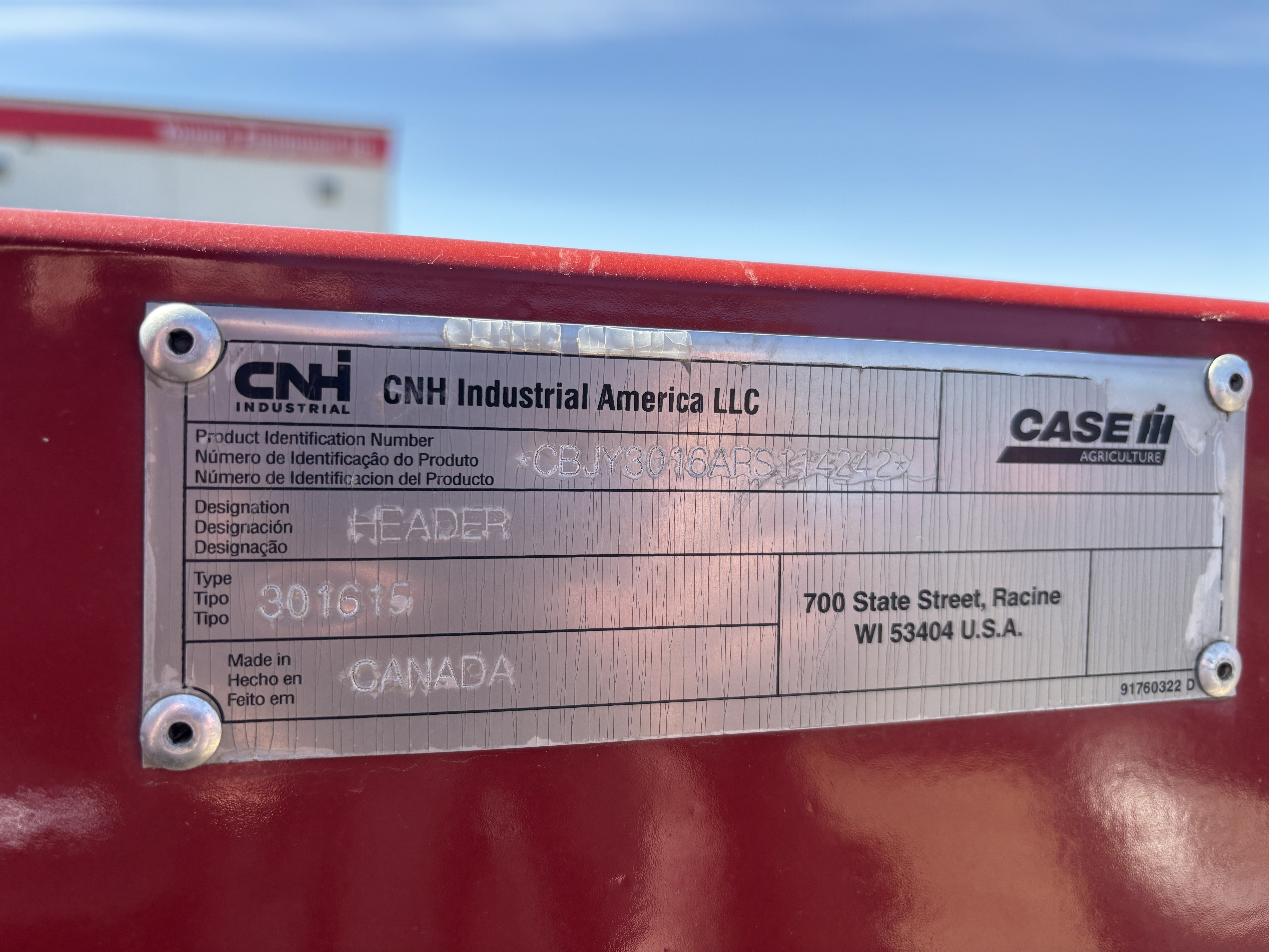 2024 Case IH 3016-15 Header Pickup