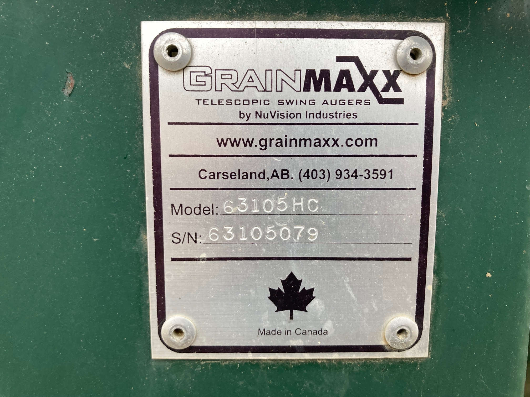 2017 GrainMaxx 63105 Grain Auger