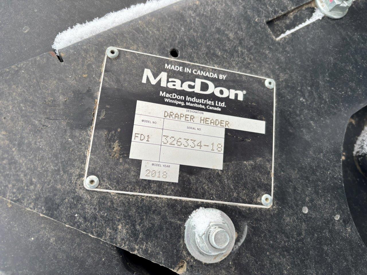 2018 MacDon FD135 SK CNH-6 Header Draper Flex