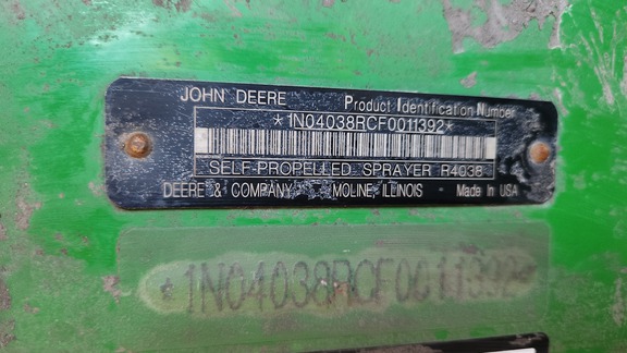 2016 John Deere R4038 Sprayer/High Clearance