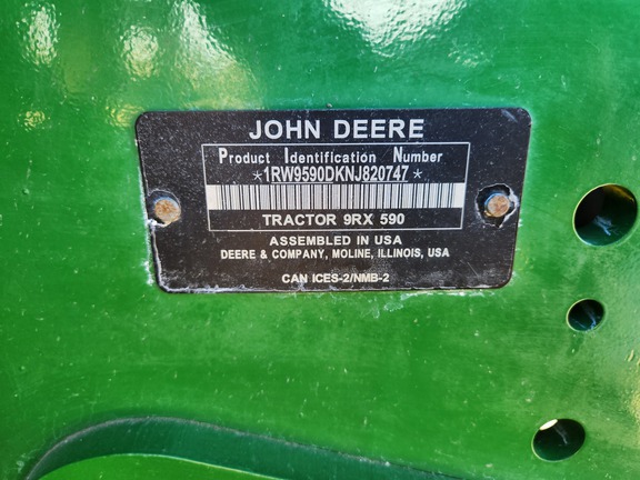 2022 John Deere 9RX 590 Tractor Rubber Track