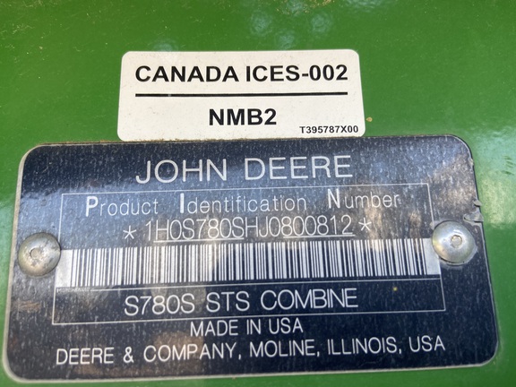 2018 John Deere S780 Combine