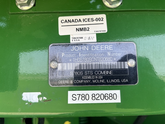 2022 John Deere S780 Combine