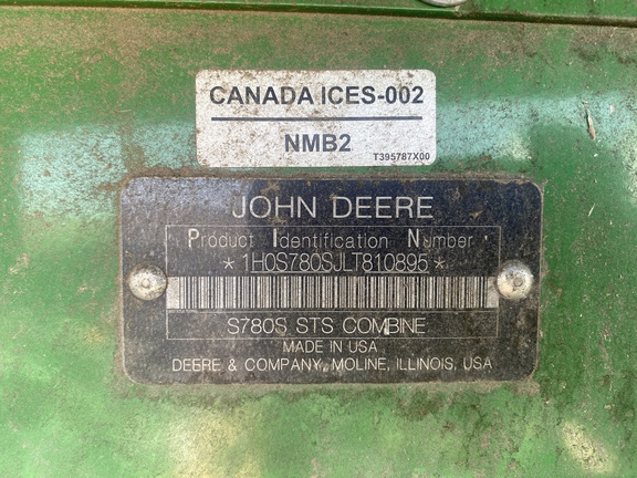 2020 John Deere S780 Combine