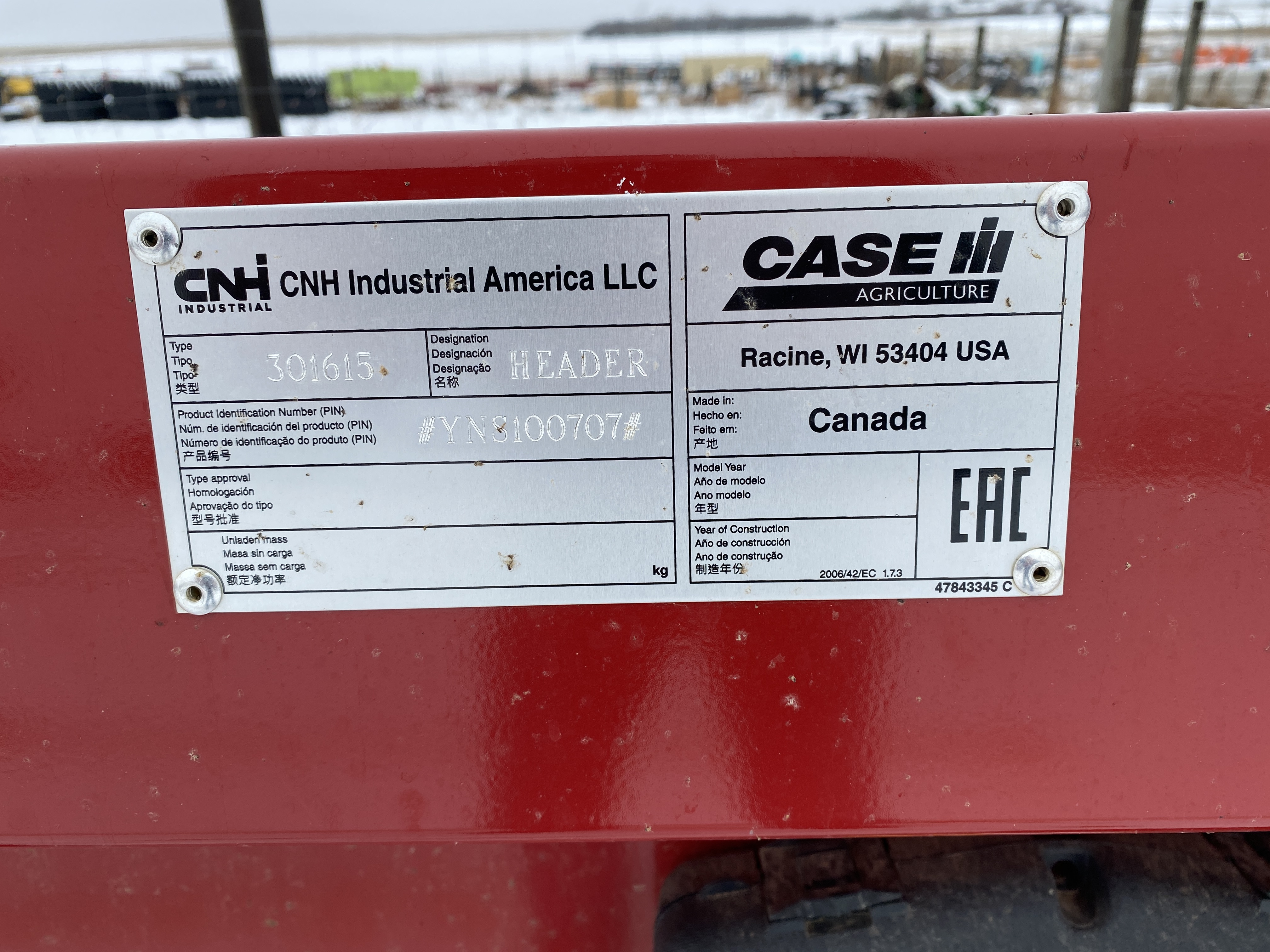 2022 Case IH 3016 Header Pickup