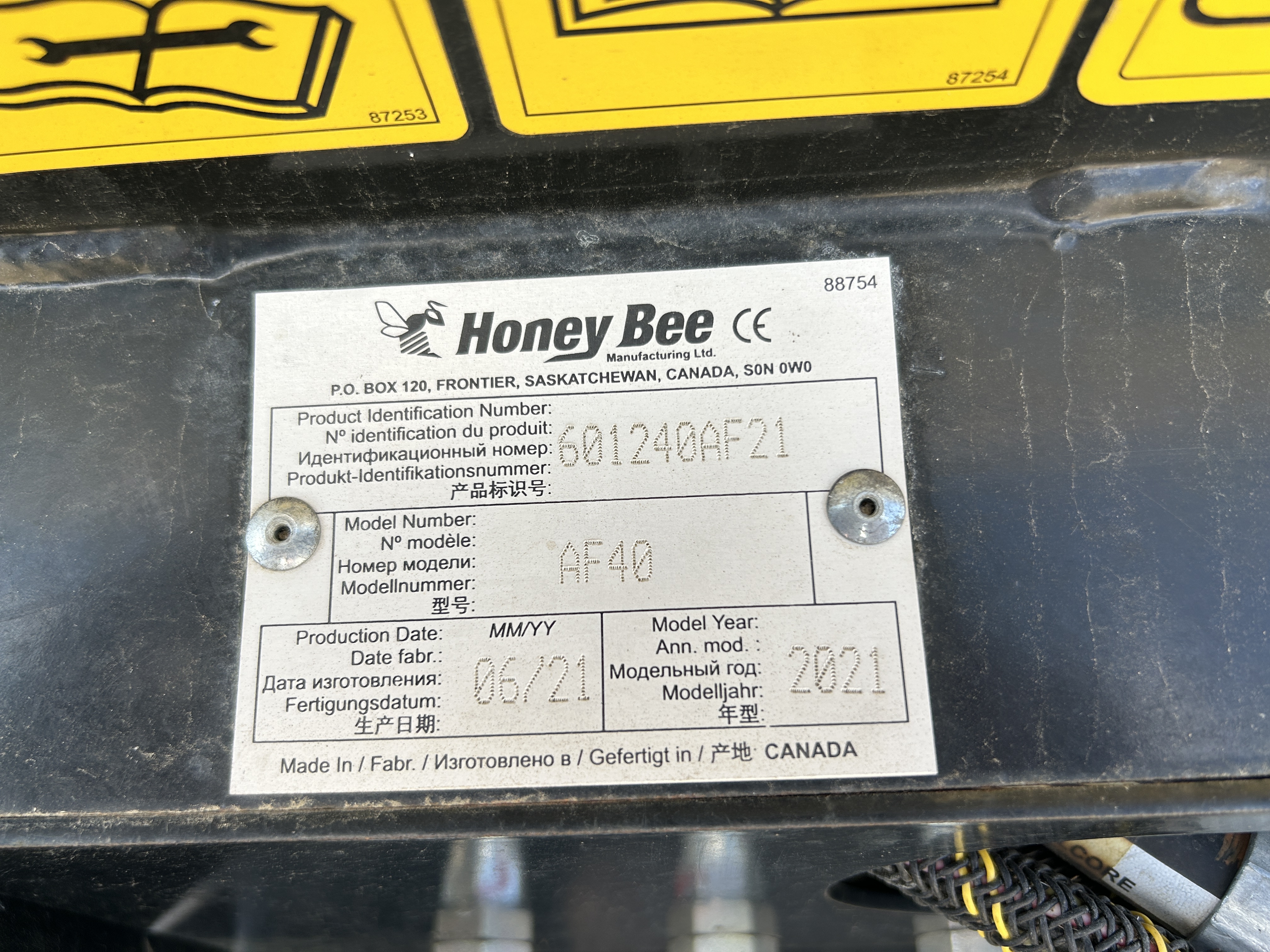 2021 Honey Bee AF40 Header Draper Flex