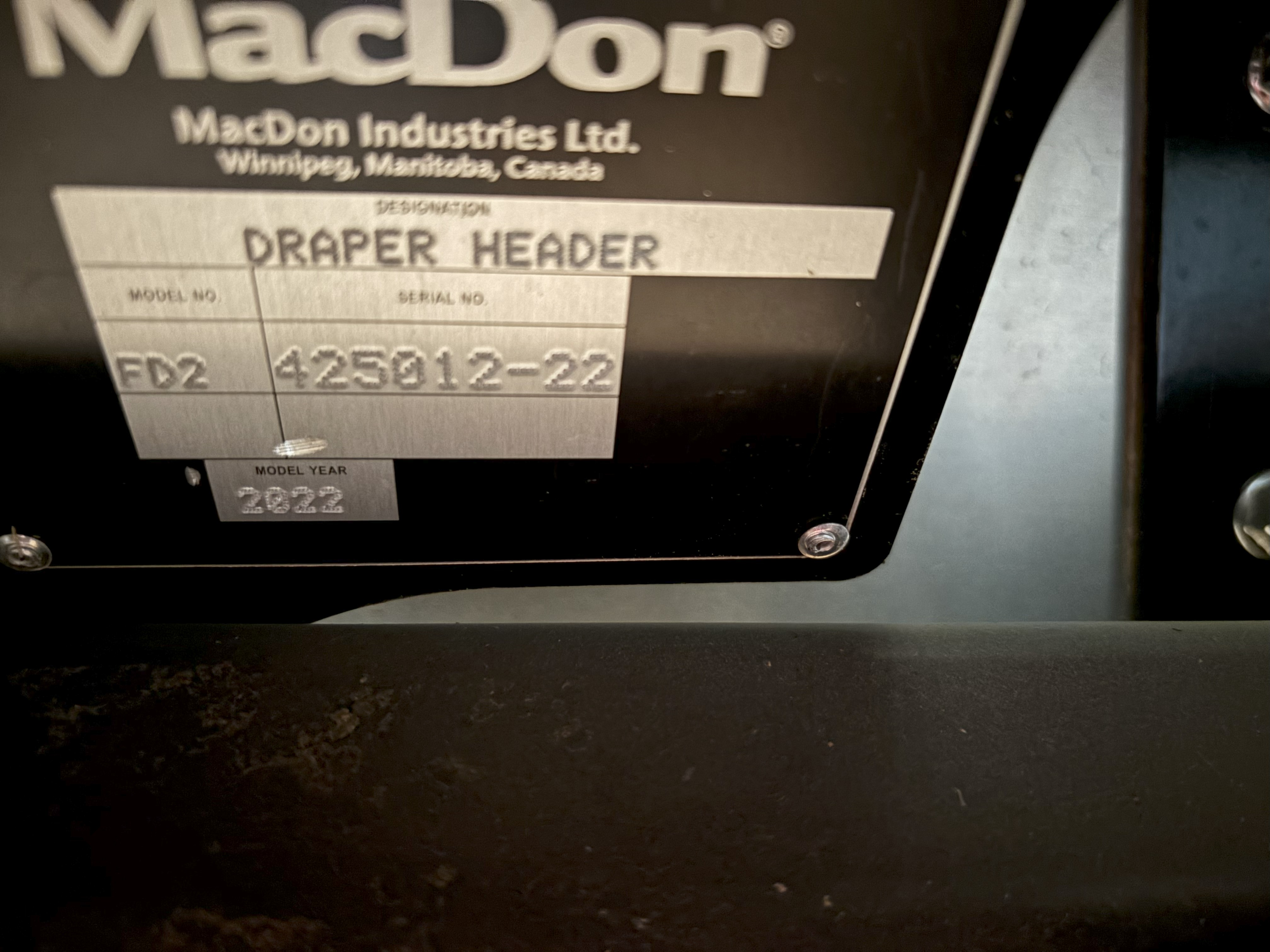 2022 MacDon FD245 Header Draper Flex