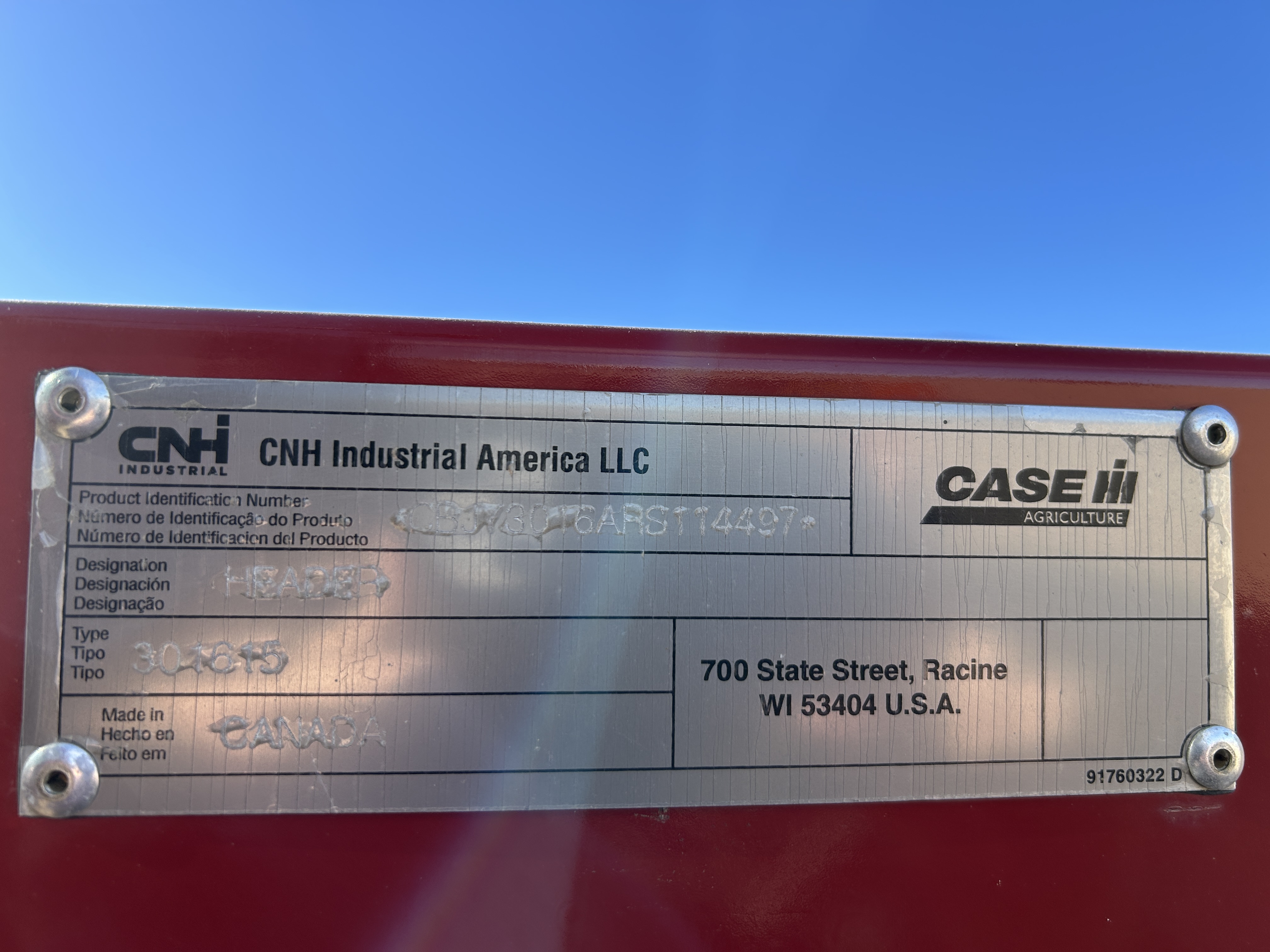 2024 Case IH 3016 Header Pickup