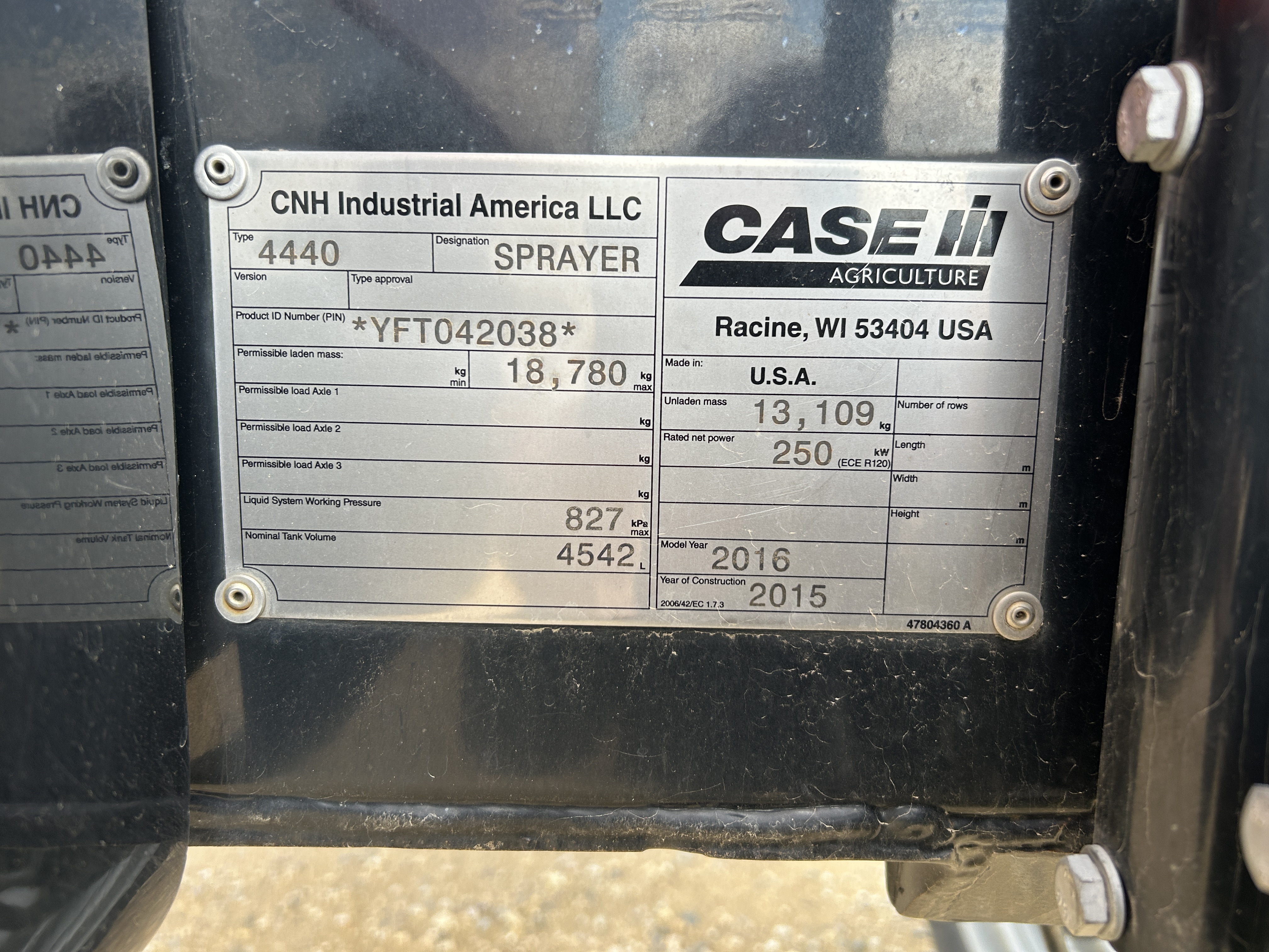 2016 Case IH Patriot 4440 Sprayer/High Clearance
