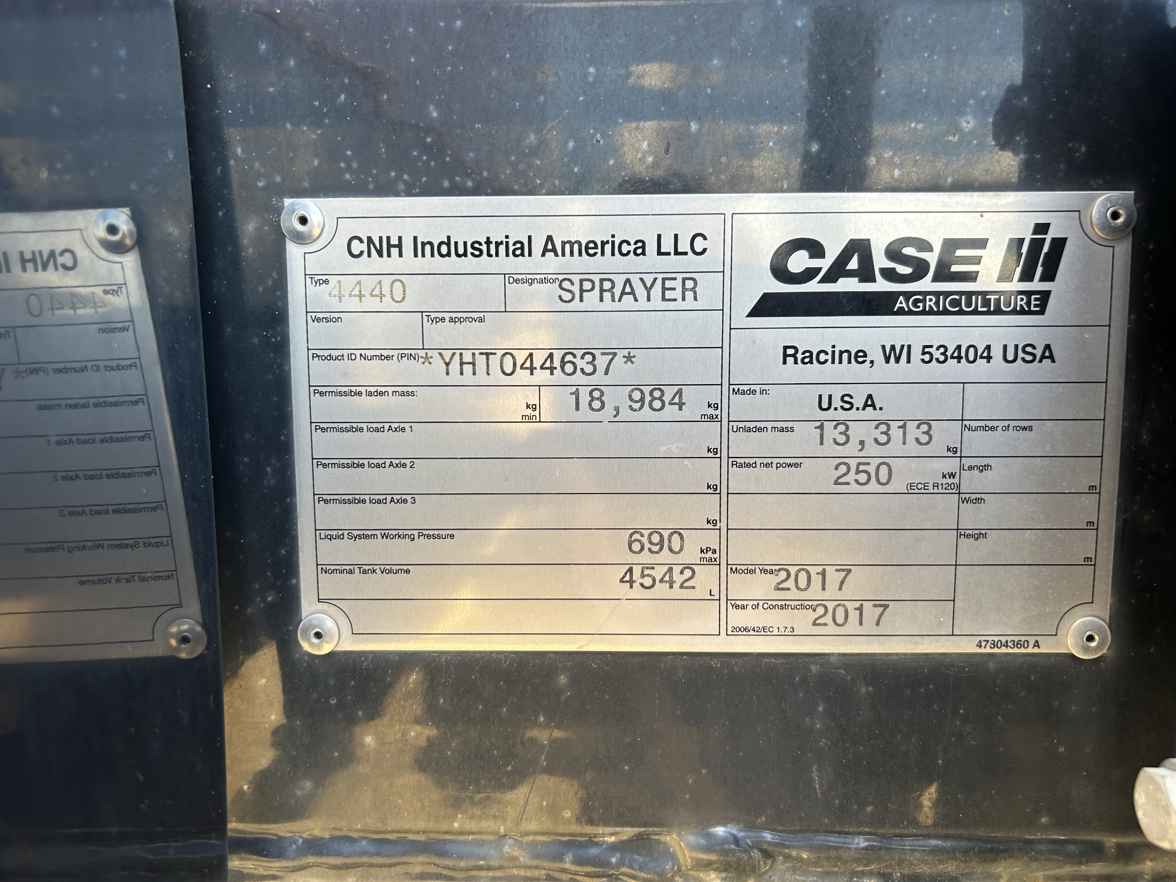 2017 Case IH Patriot 4440 Sprayer/High Clearance