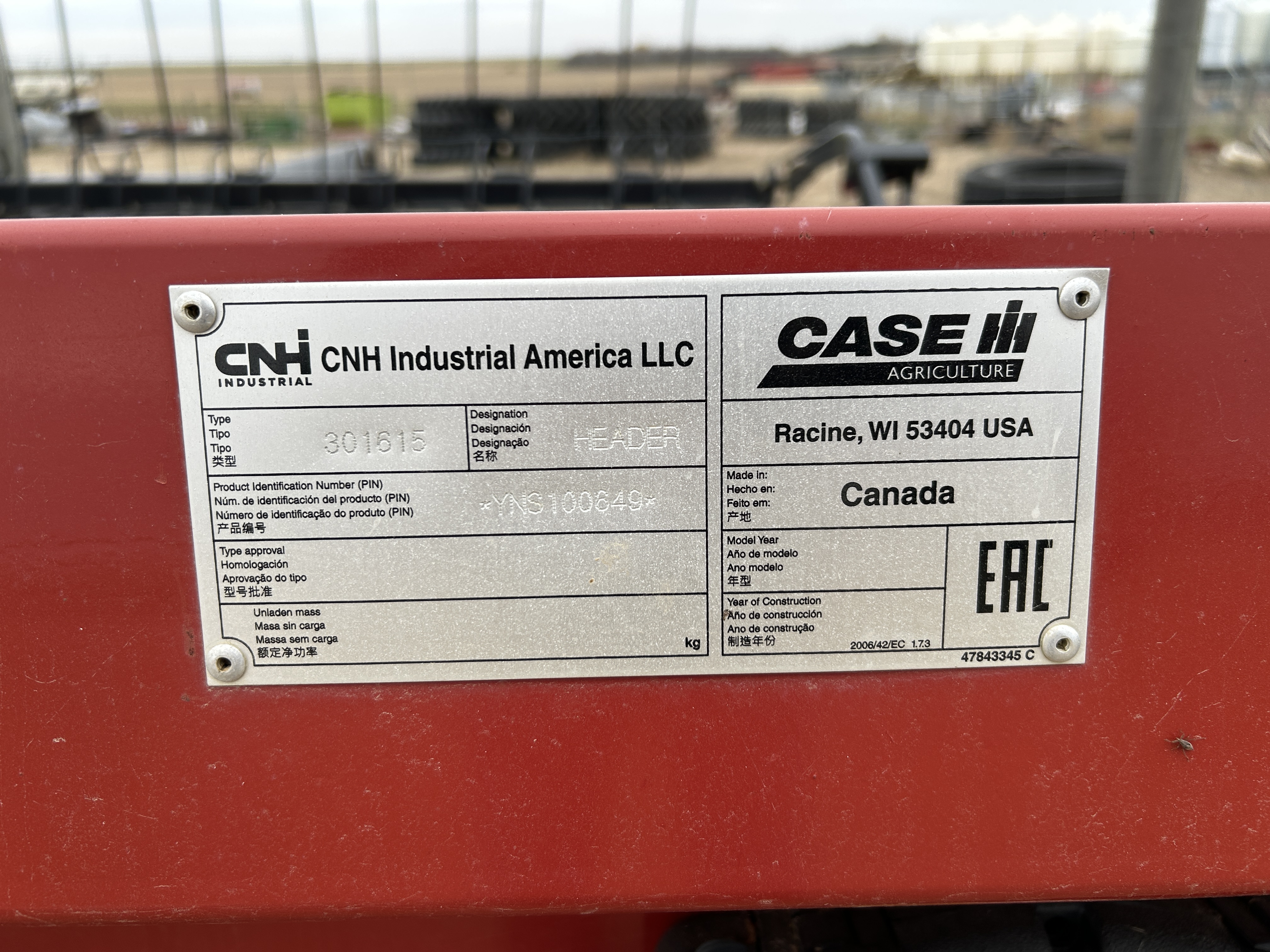 2022 Case IH 3016 Header Pickup