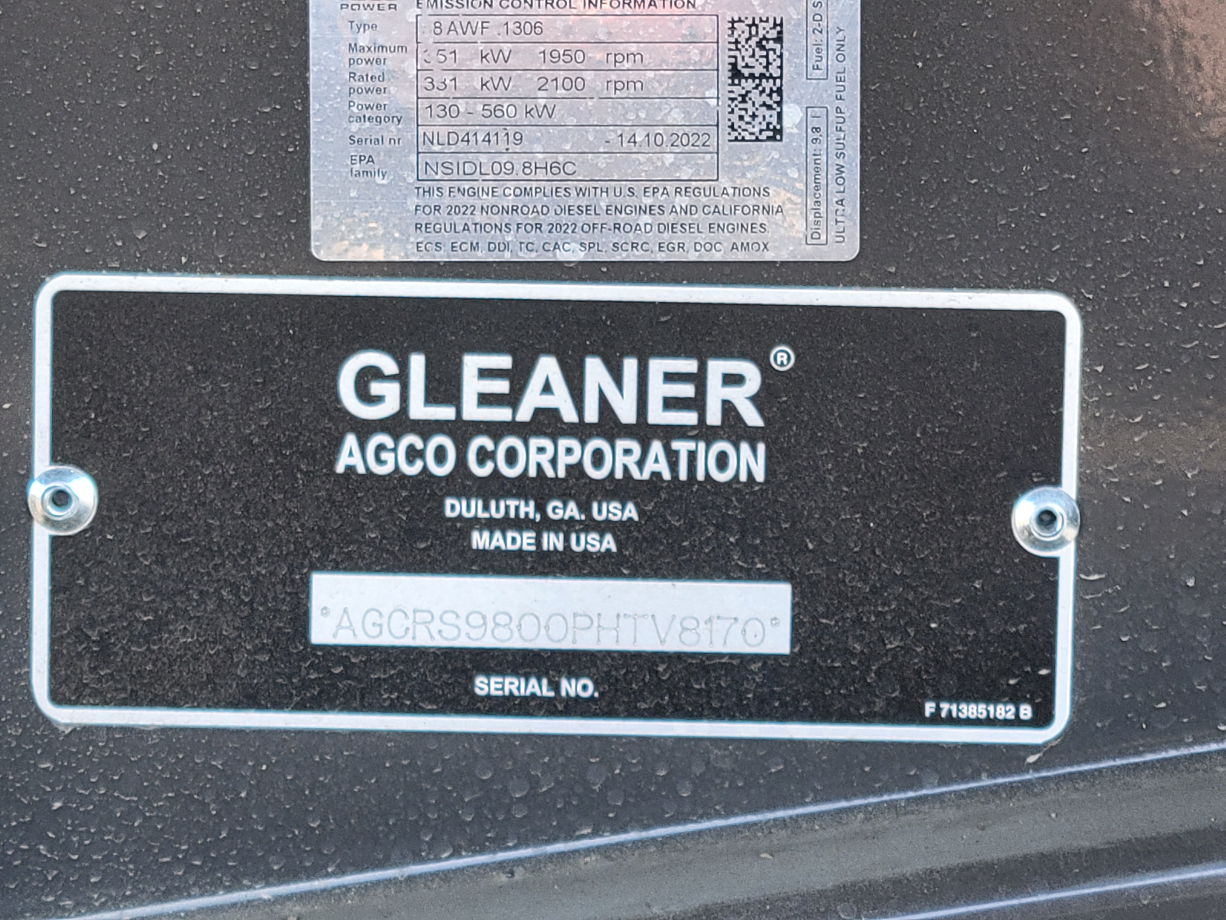 2023 Gleaner S98 Combine