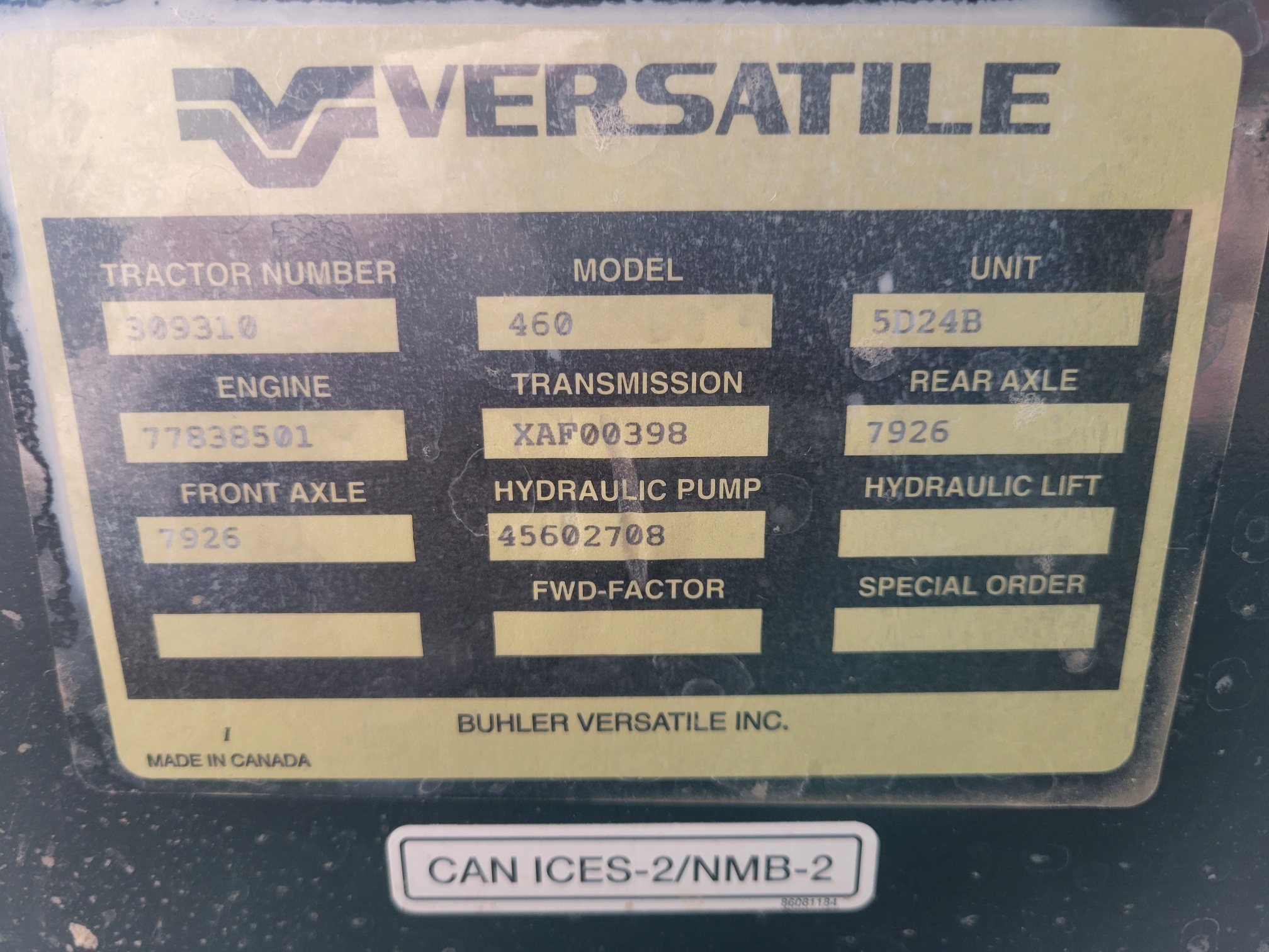 2025 Versatile 460 Tractor