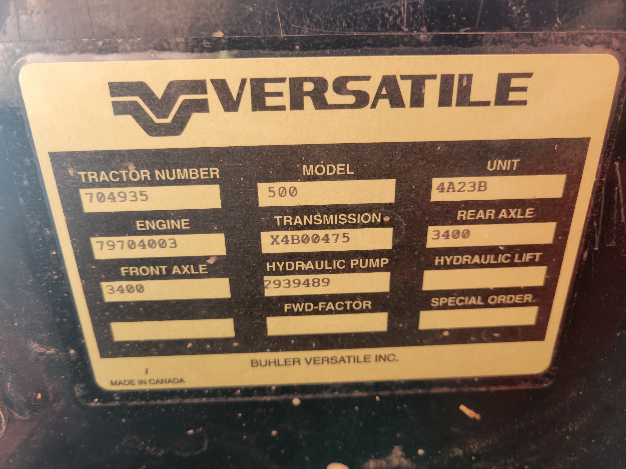2014 Versatile 500 Tractor