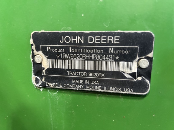 2017 John Deere 9620RX Tractor Rubber Track