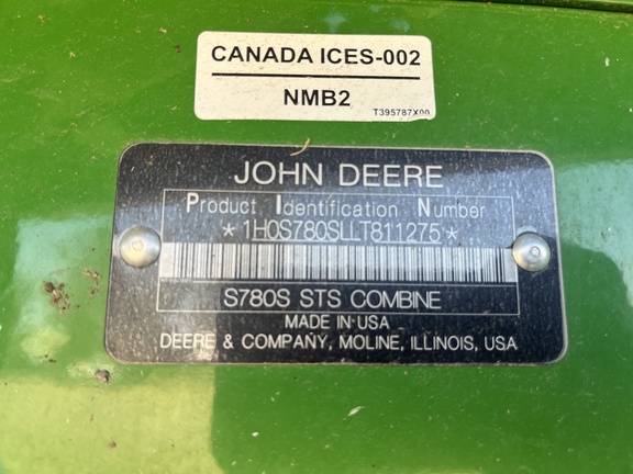 2020 John Deere S780 Combine