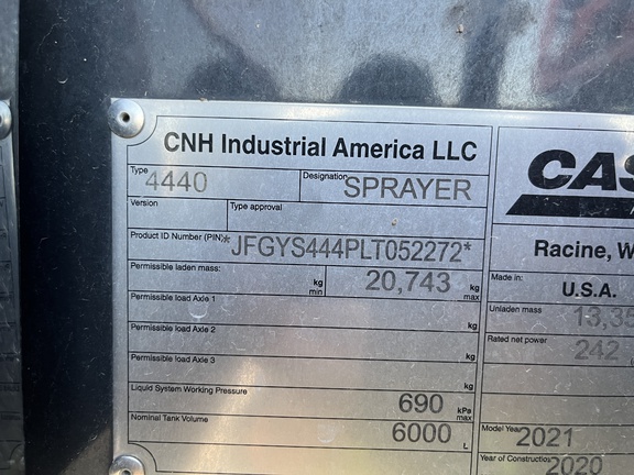 2021 Case IH 4440 Sprayer/High Clearance