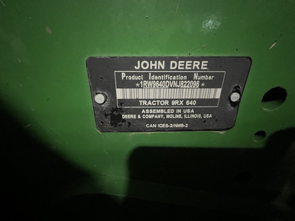 2023 John Deere 9RX 640 Tractor Rubber Track