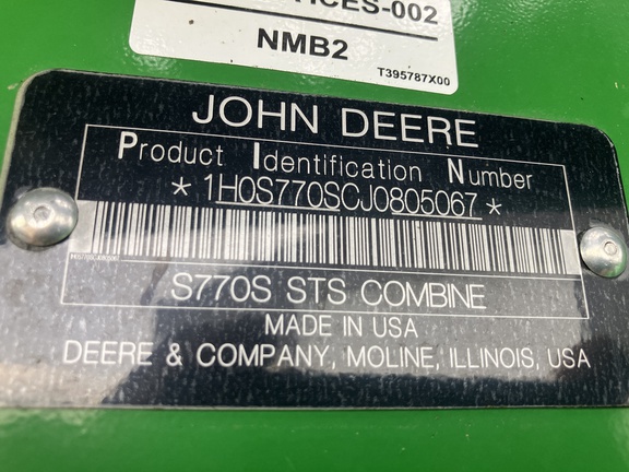 2019 John Deere S770 Combine