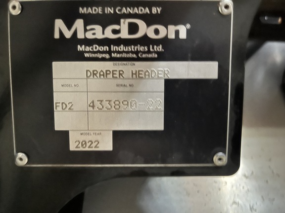2022 MacDon FD245 Header Combine