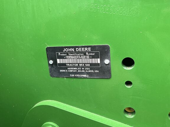 2025 John Deere 9RX 640 Tractor Rubber Track