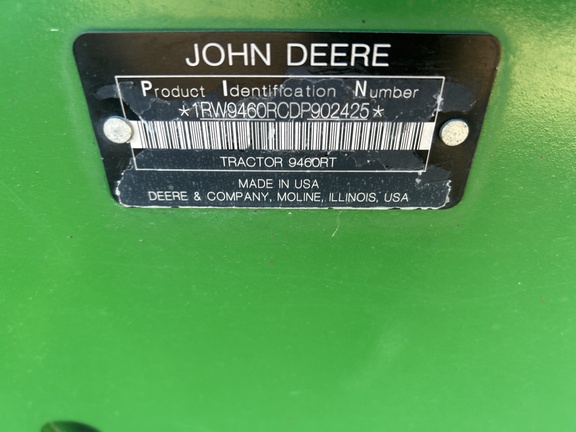2013 John Deere 9460RT Tractor Rubber Track
