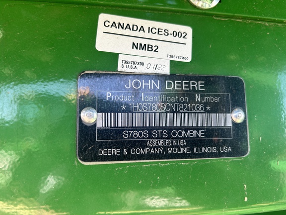 2022 John Deere S780 Combine