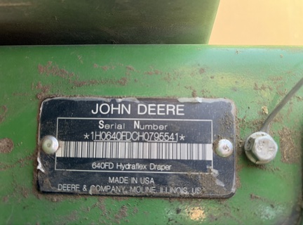2017 John Deere 640FD Header Combine