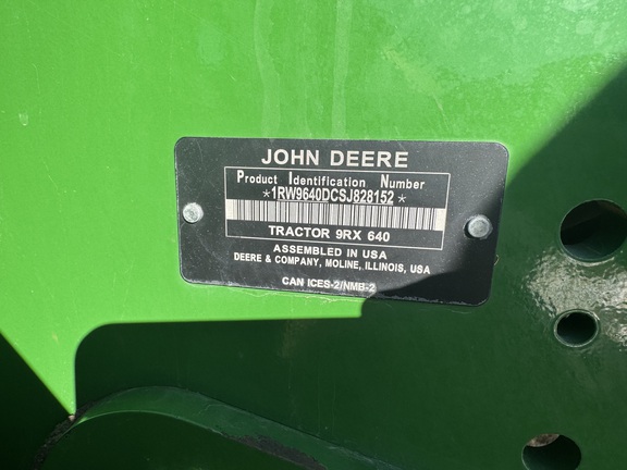 2025 John Deere 9RX 640 Tractor Rubber Track