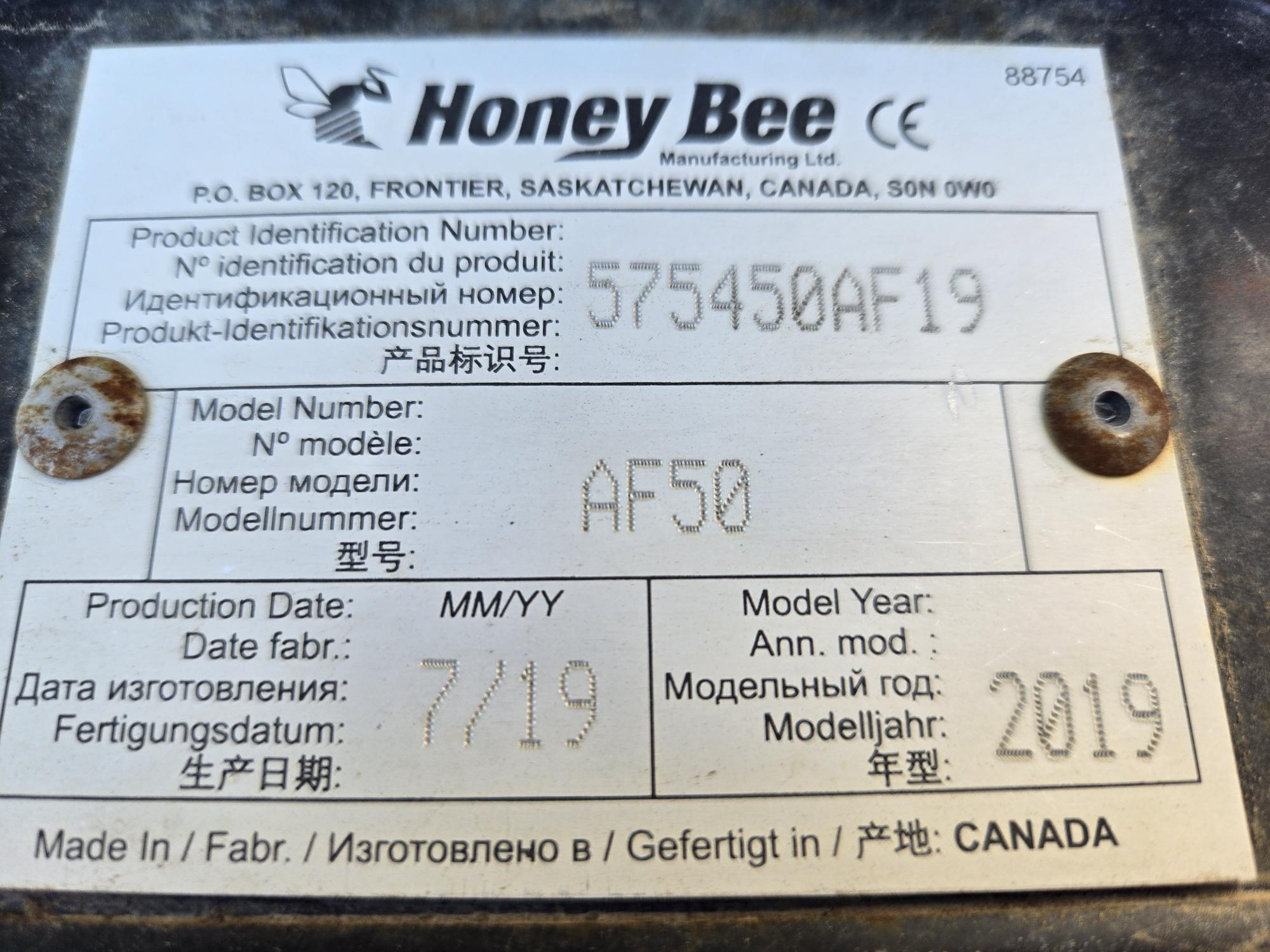 2019 Honey Bee 250 AirFlex Header Combine