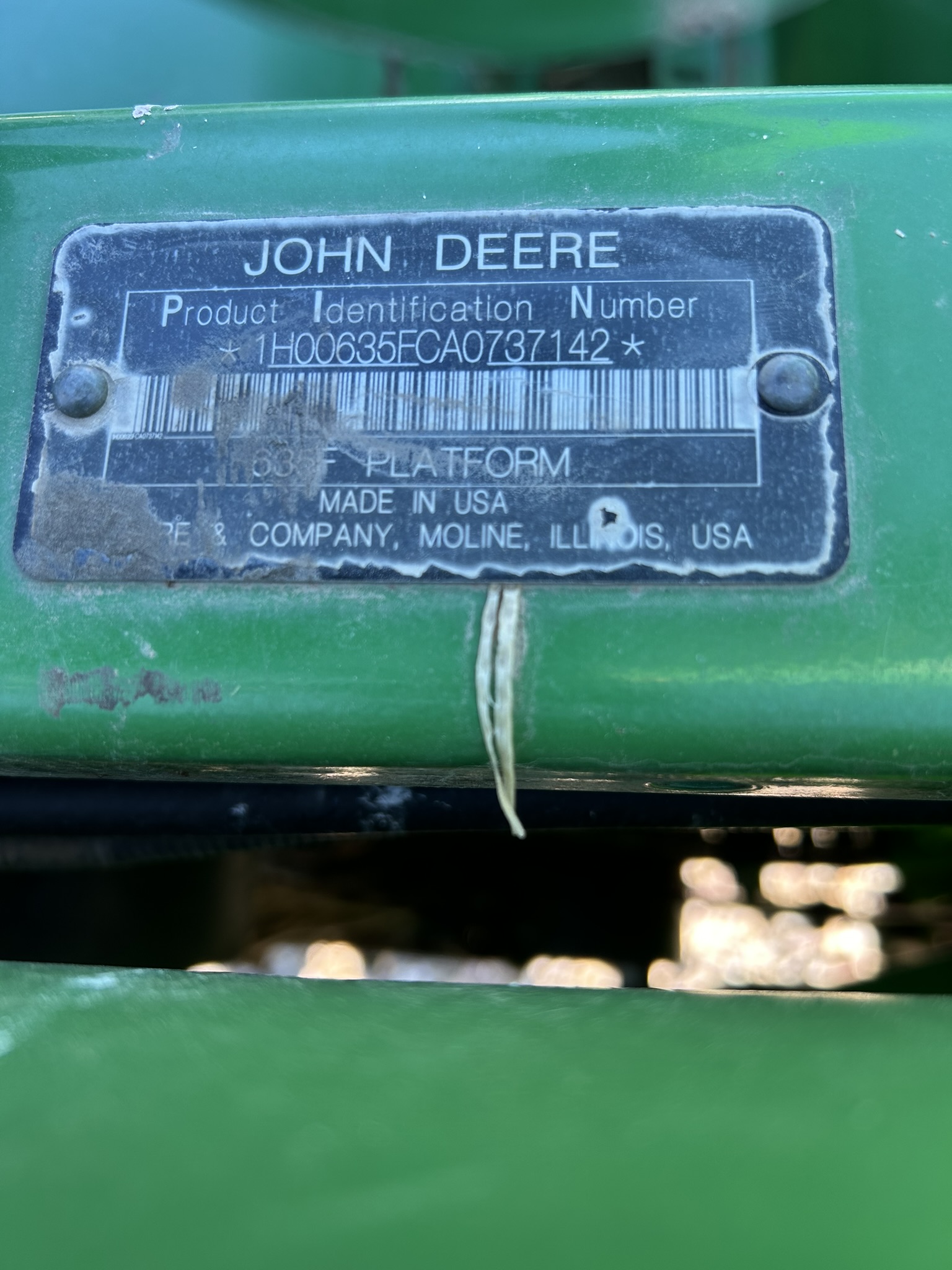 2010 John Deere 635F Header Combine