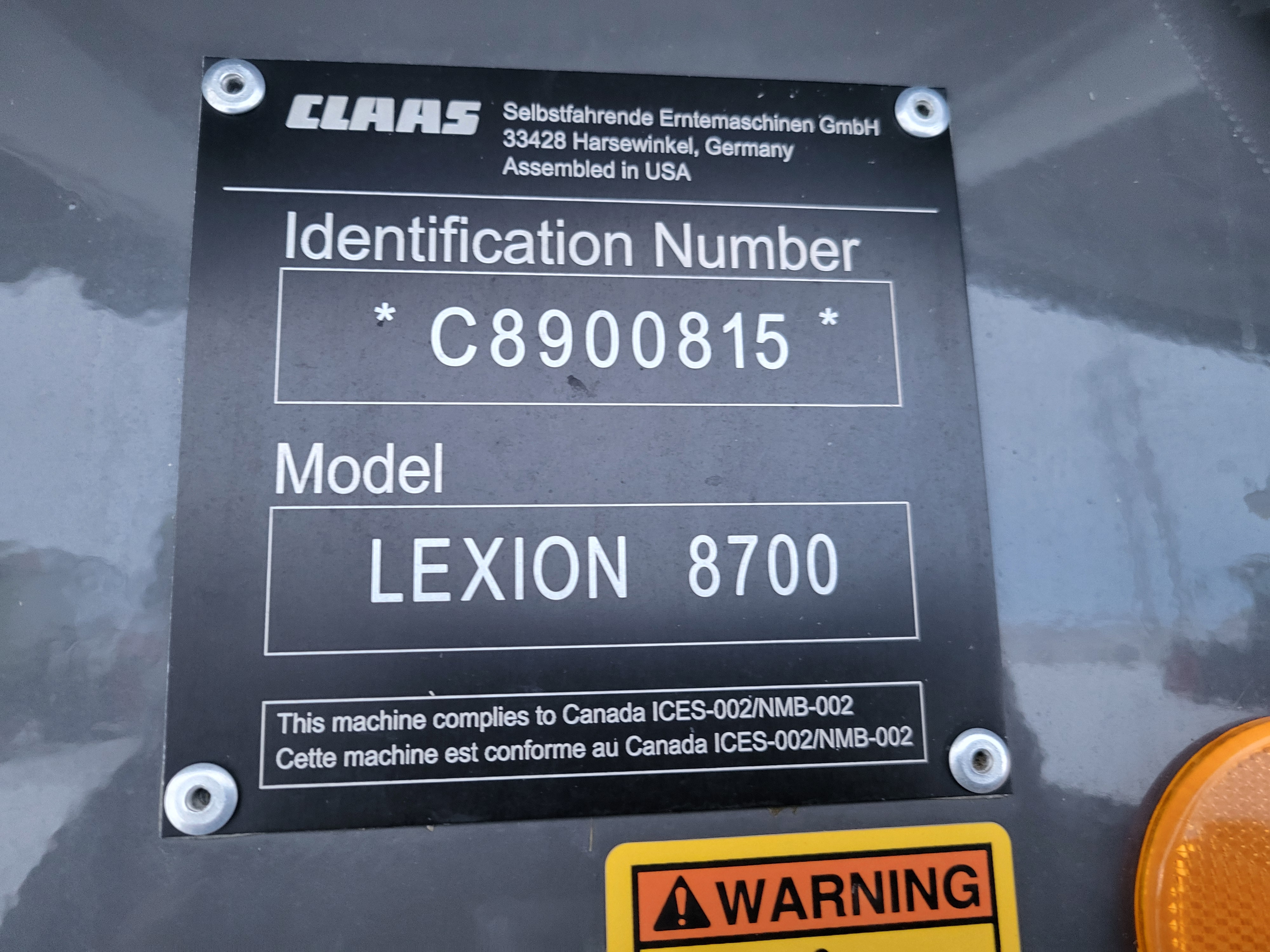 2022 CLAAS 8700TT Combine