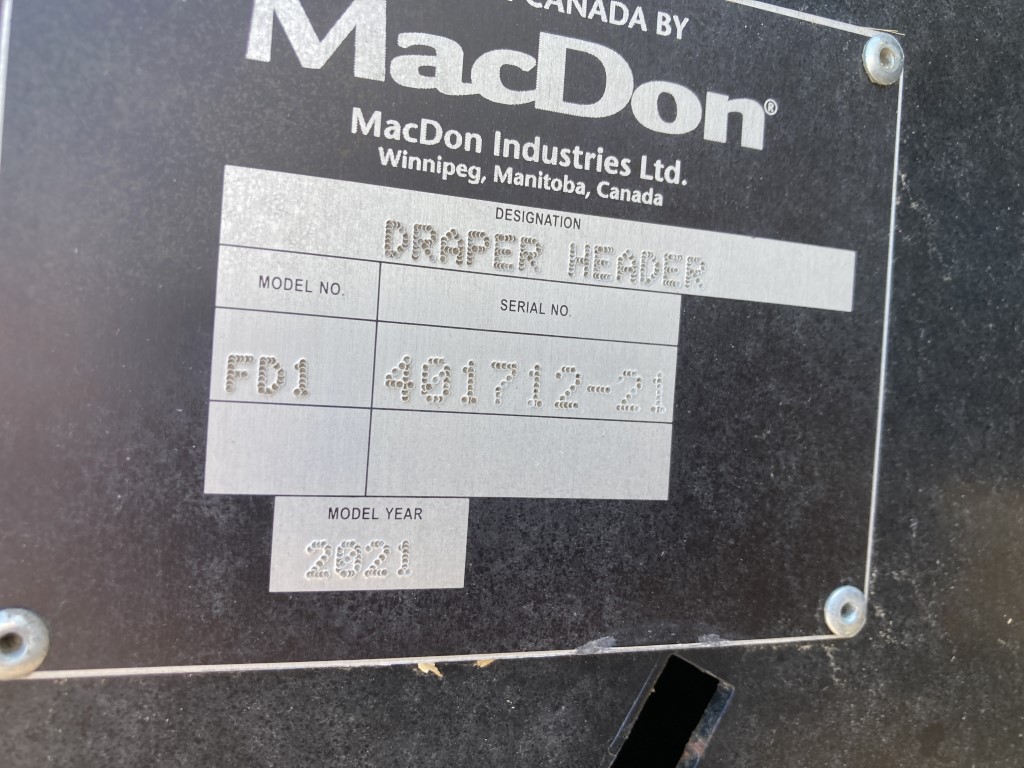 2021 MacDon FD145 Header Draper Flex