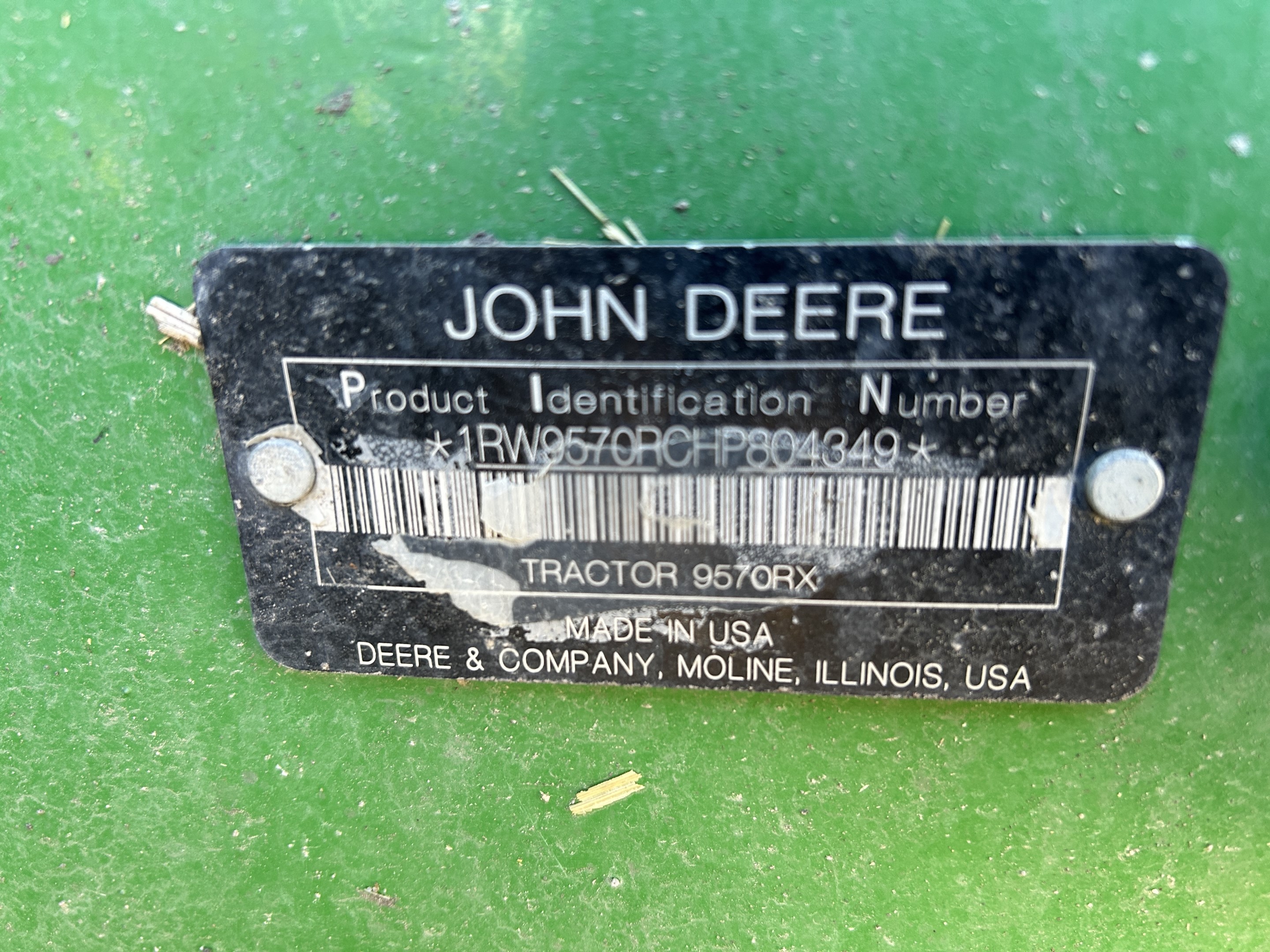 2017 John Deere 9570RX Tractor Rubber Track