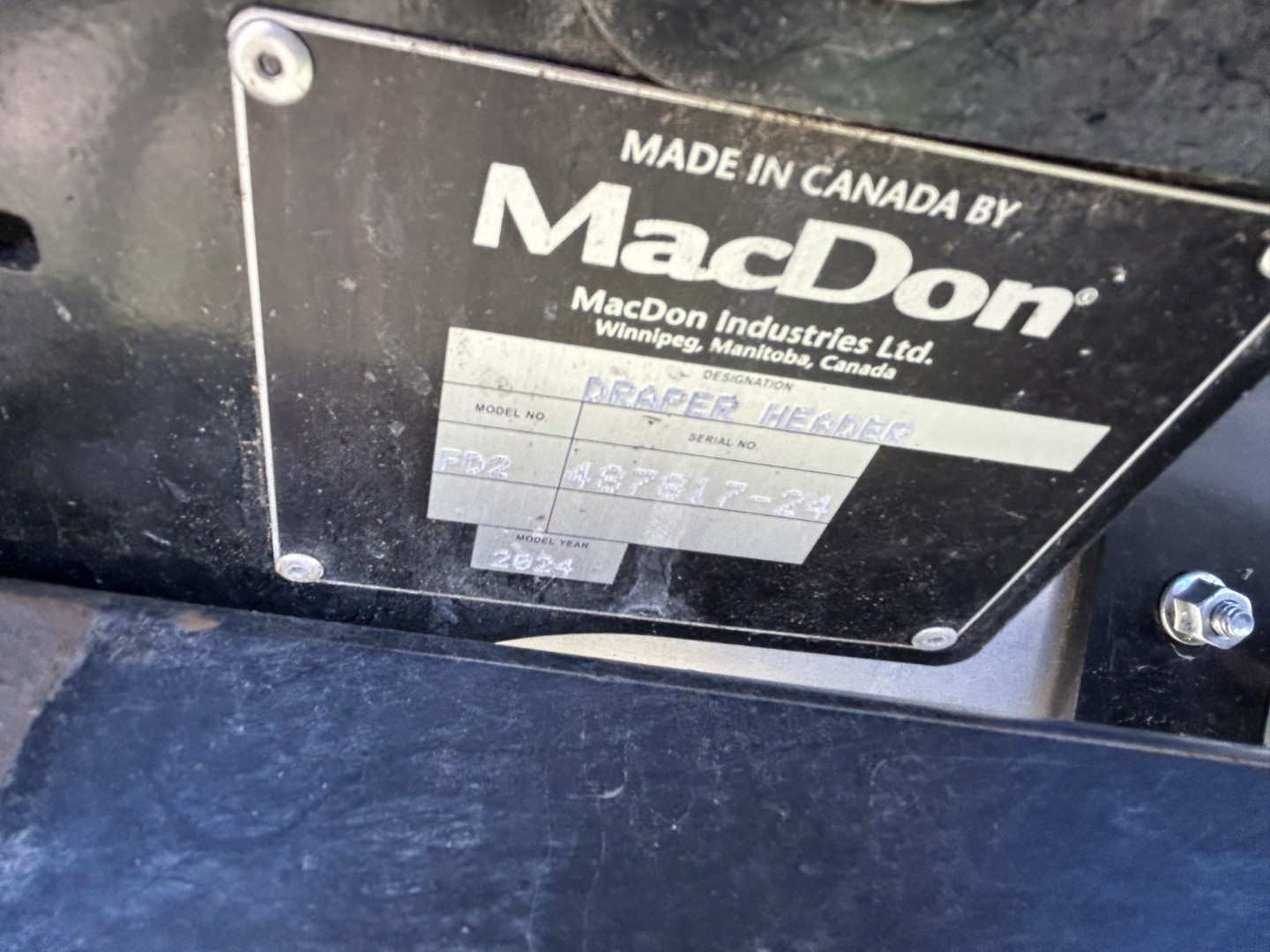 2024 MacDon FD240 Header Draper Flex