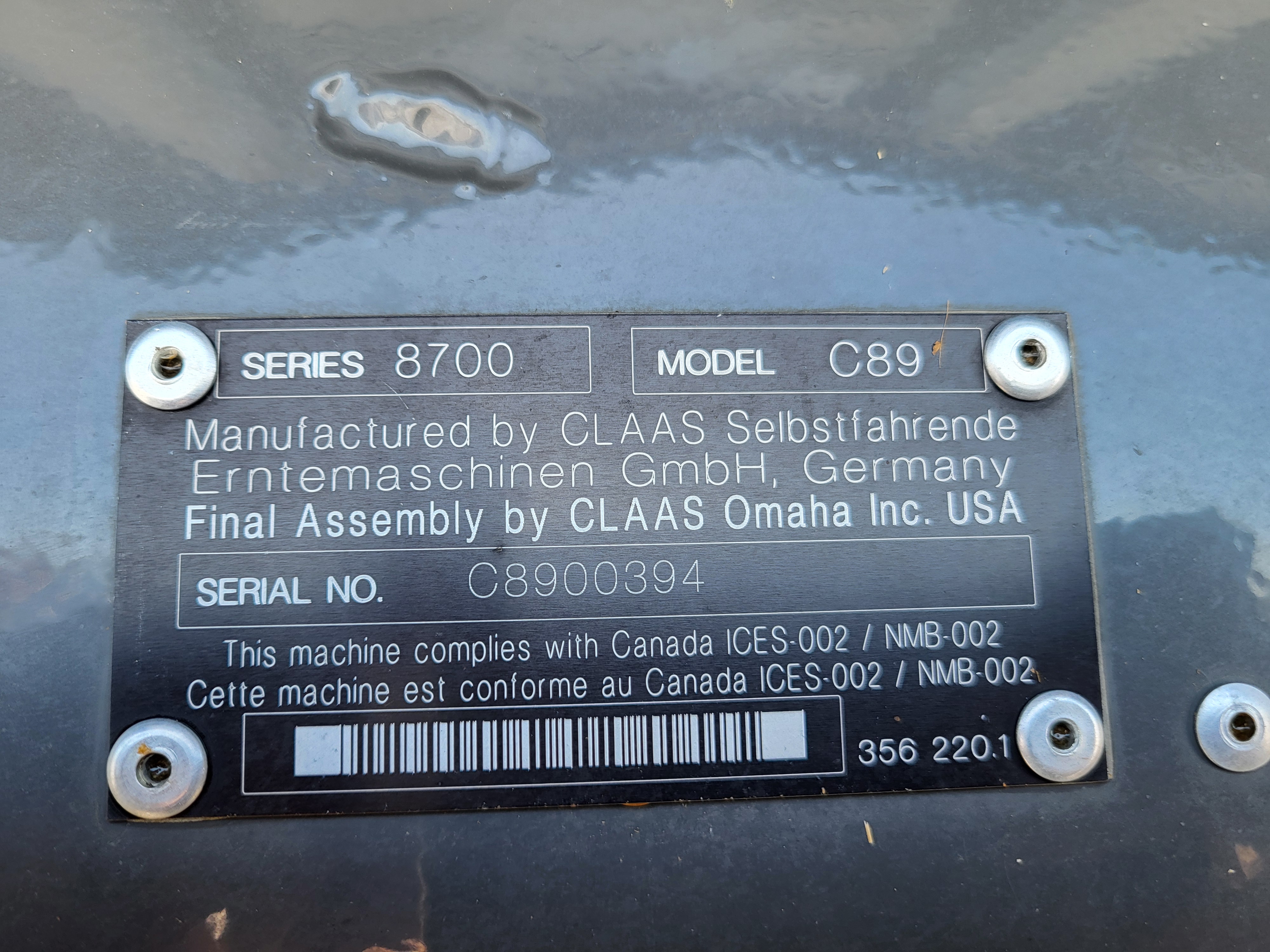 2021 CLAAS 8700TT Combine